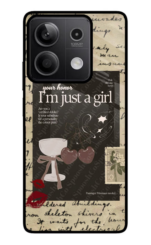 I am just a girl Redmi Note 13 5G Glass Case