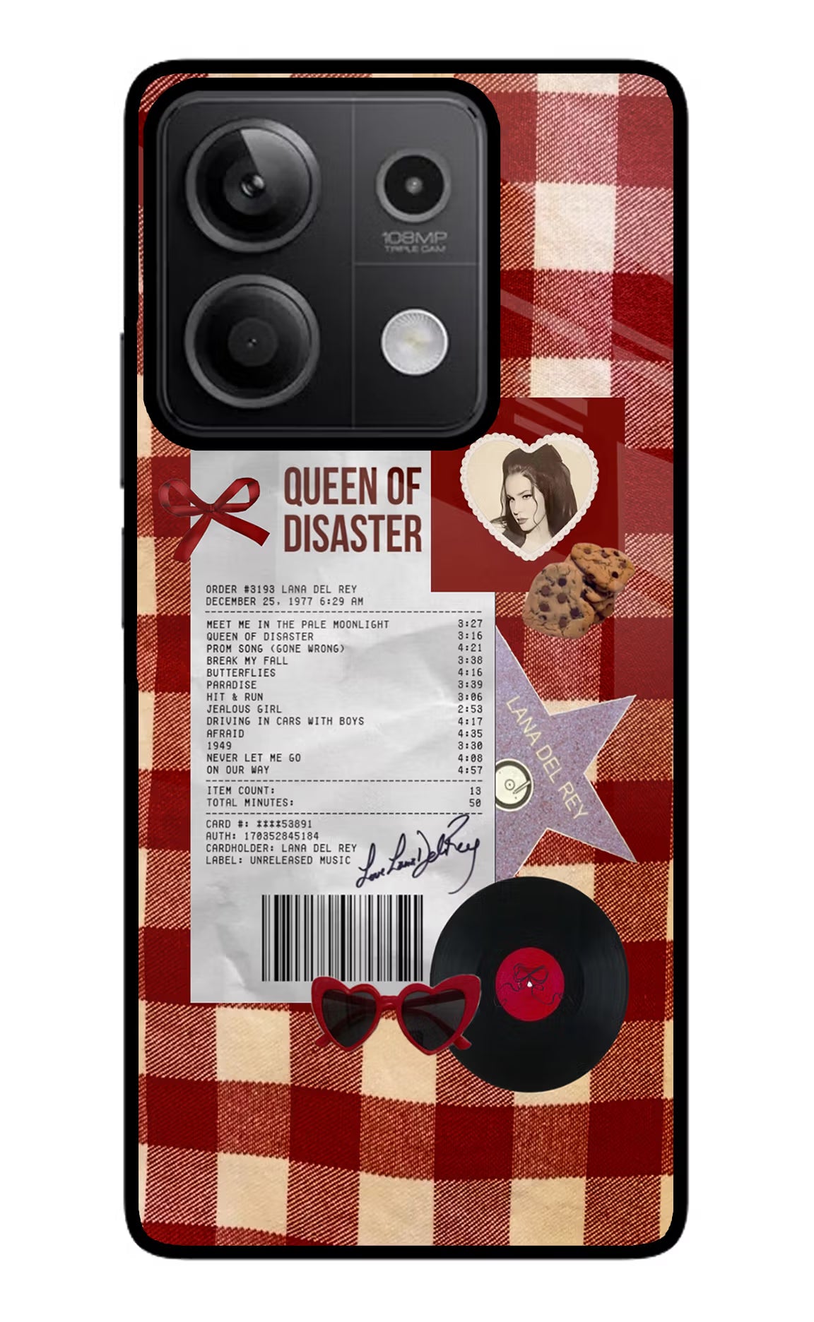 Queen of Disaster Redmi Note 13 5G Glass Case Back Cover by Casekaro