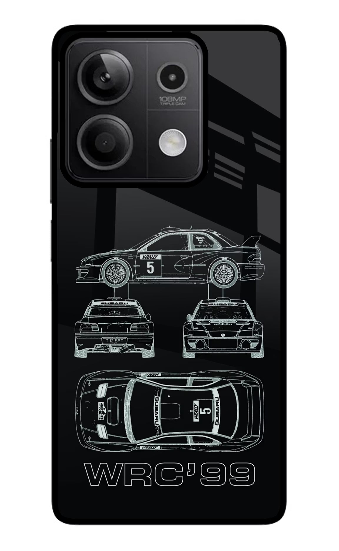WRC'99 Redmi Note 13 5G Glass Case Back Cover by Casekaro