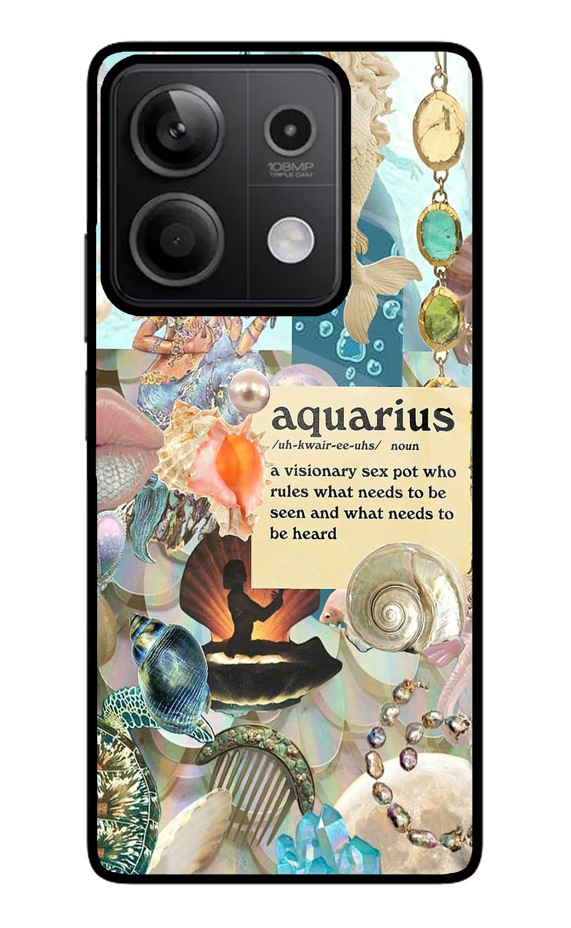 Aquarius Zodiac Redmi Note 13 5G Glass Case Back Cover by Casekaro