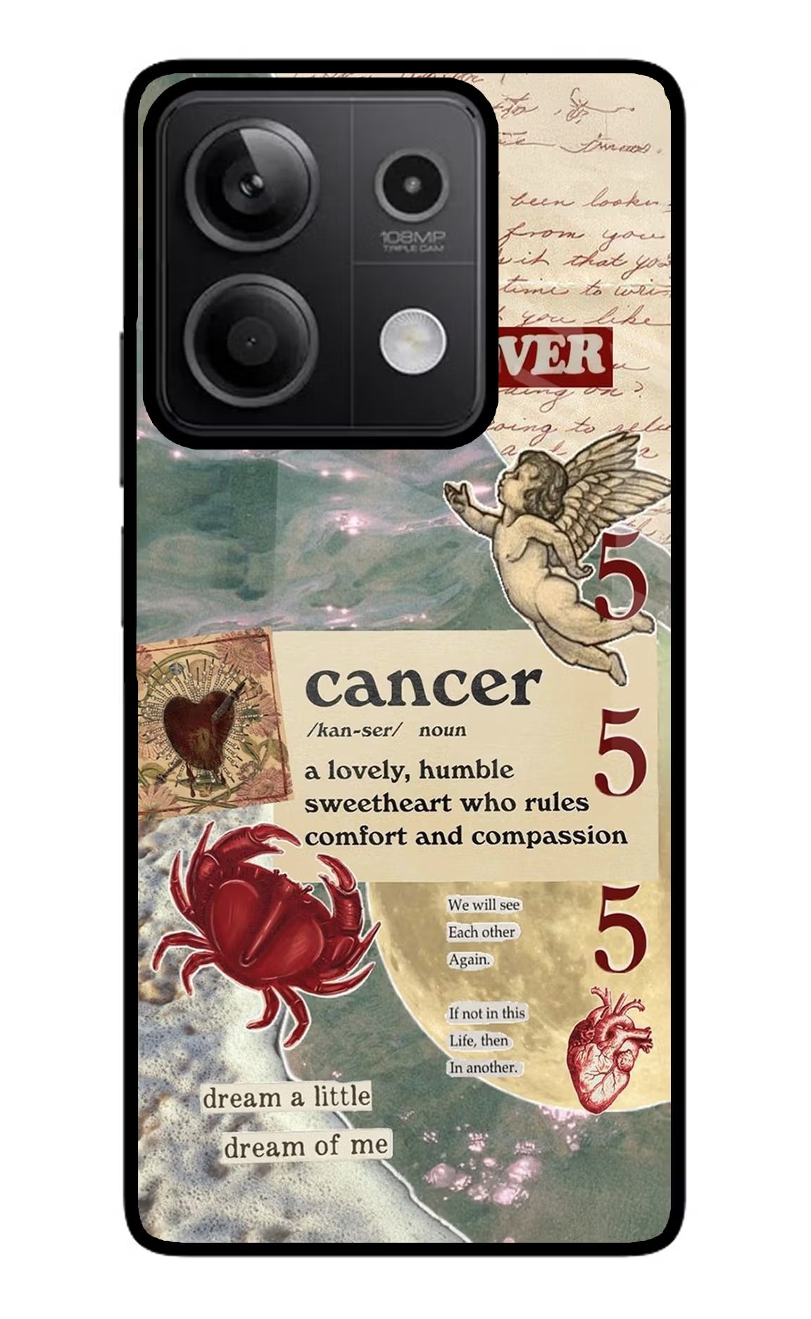 Cancer Zodiac Redmi Note 13 5G Glass Case Back Cover by Casekaro
