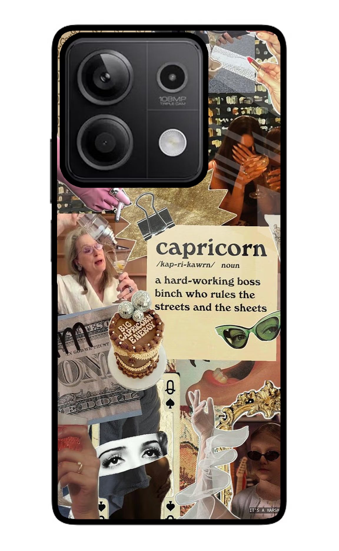 Capricorn Zodiac Redmi Note 13 5G Glass Case Back Cover by Casekaro