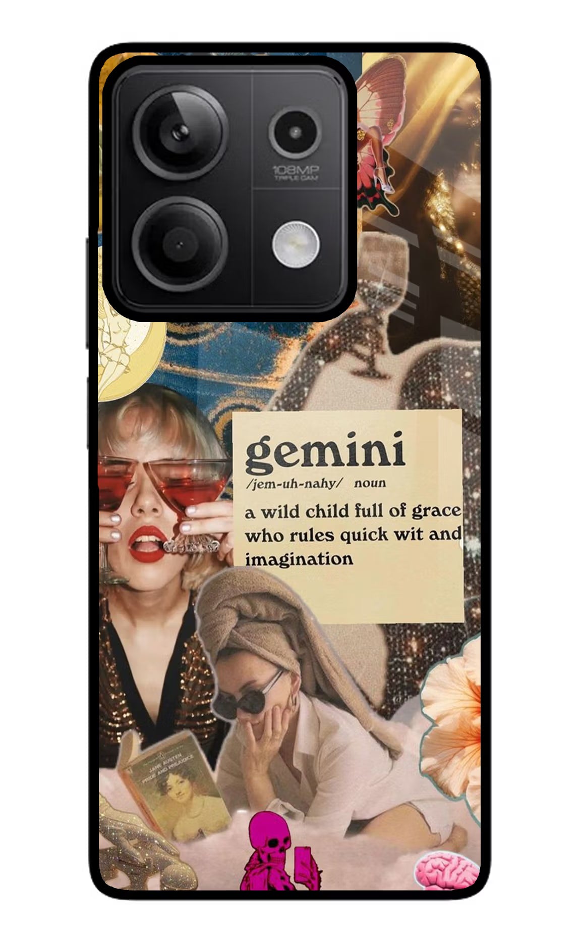 Gemini Zodiac Redmi Note 13 5G Glass Case Back Cover by Casekaro