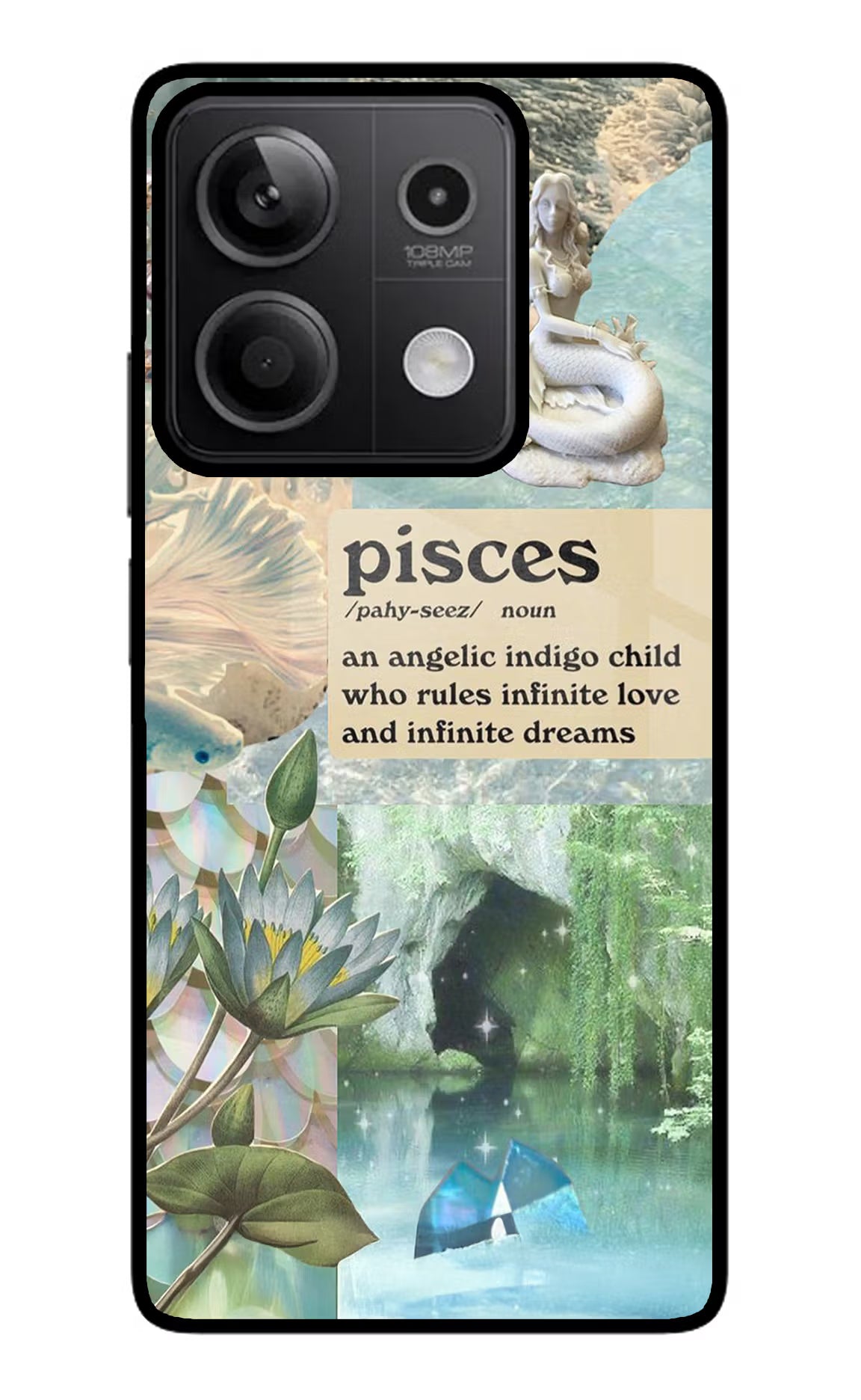 Pisces Zodiac Redmi Note 13 5G Glass Case Back Cover by Casekaro