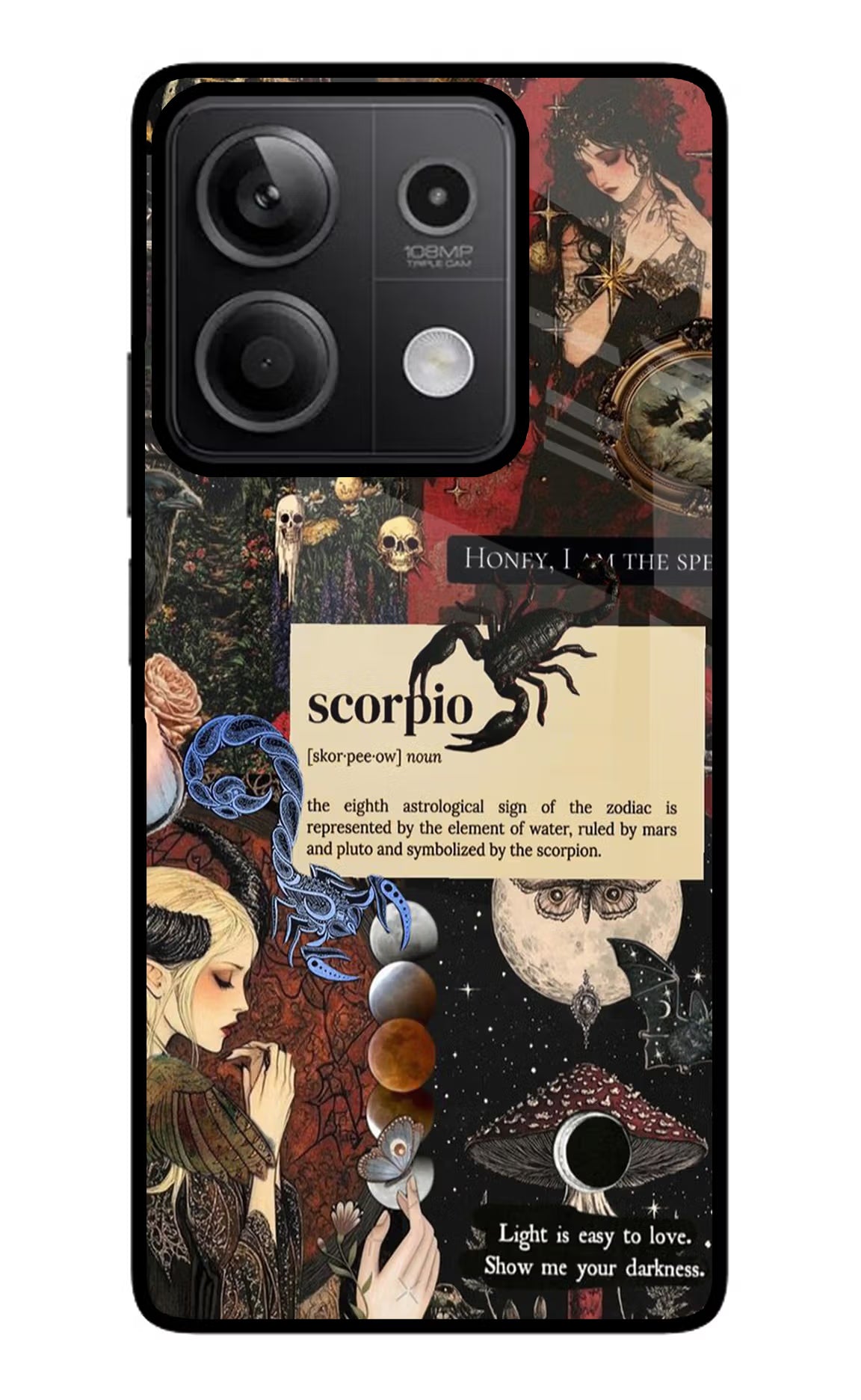 Scorpio Zodiac Redmi Note 13 5G Glass Case Back Cover by Casekaro