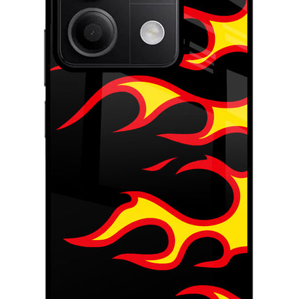 Side Sweep Flames Redmi Note 13 5G Glass Case