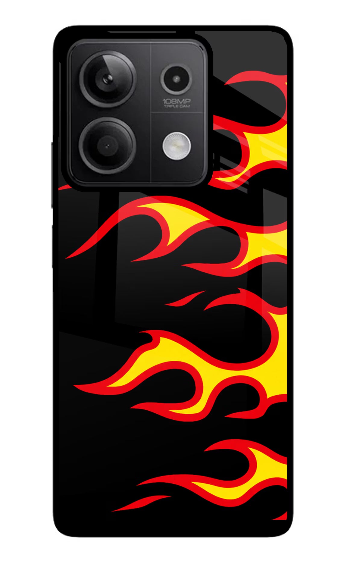 Side Sweep Flames Redmi Note 13 5G Glass Case