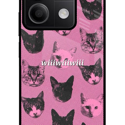 Pink Cats Redmi Note 13 5G Glass Case