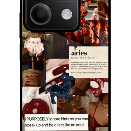 Zodiac Aries Redmi Note 13 5G Glass Case