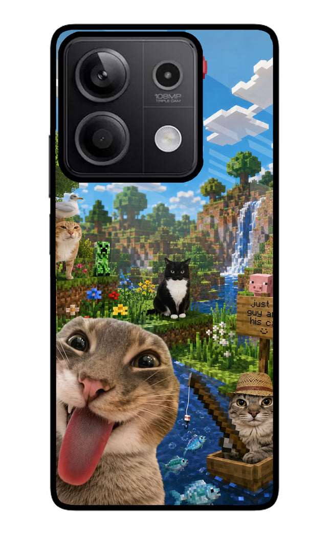 Minecraft Cat Chaos Redmi Note 13 5G Glass Case