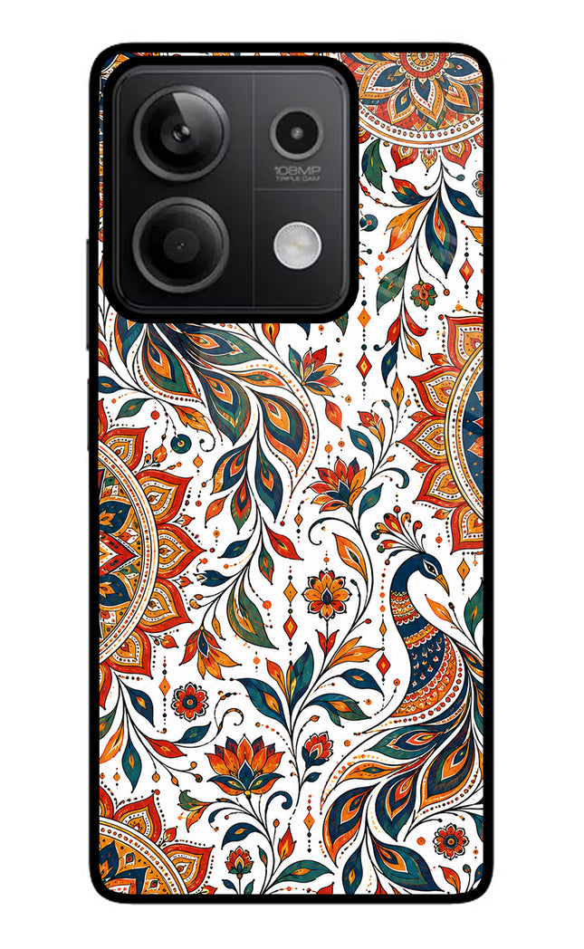 White Mayura Redmi Note 13 5G Glass Case