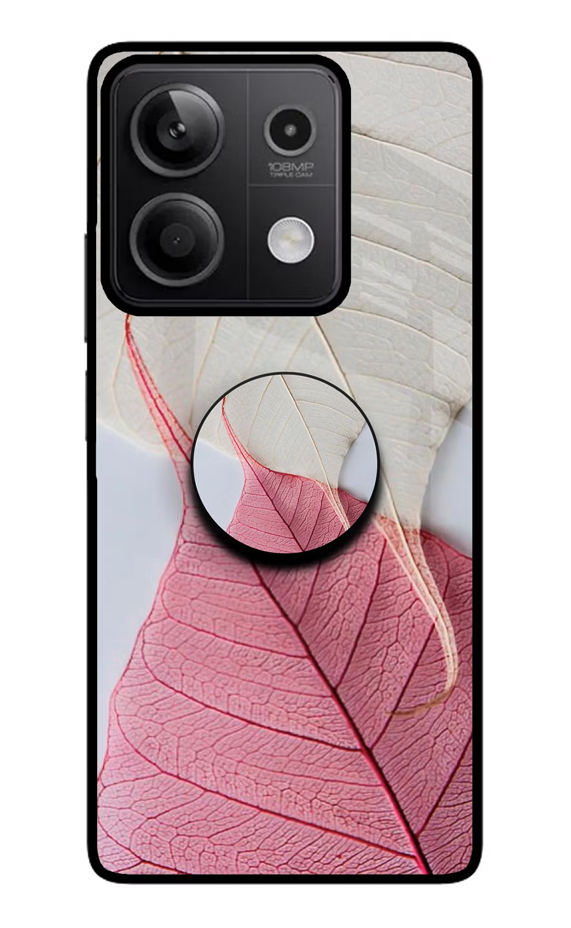 White Pink Leaf Redmi Note 13 5G Pop Case by Casekaro
