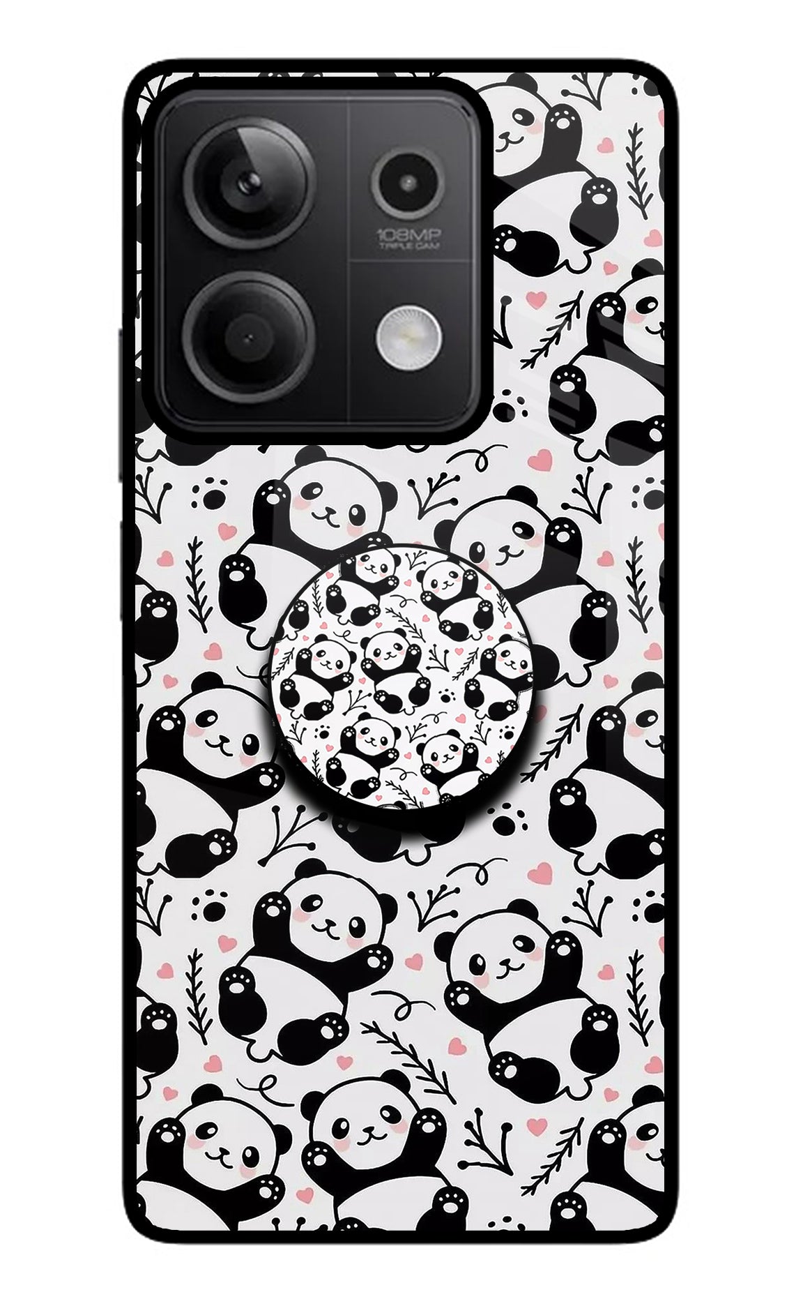 Cute Panda Redmi Note 13 5G Glass Case