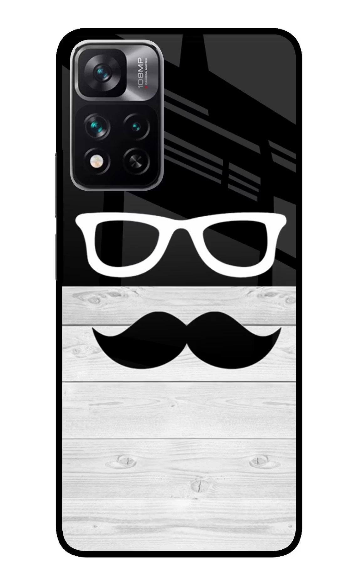 Mustache Redmi Note 13 Pro 5G Glass Case Back Cover by Casekaro