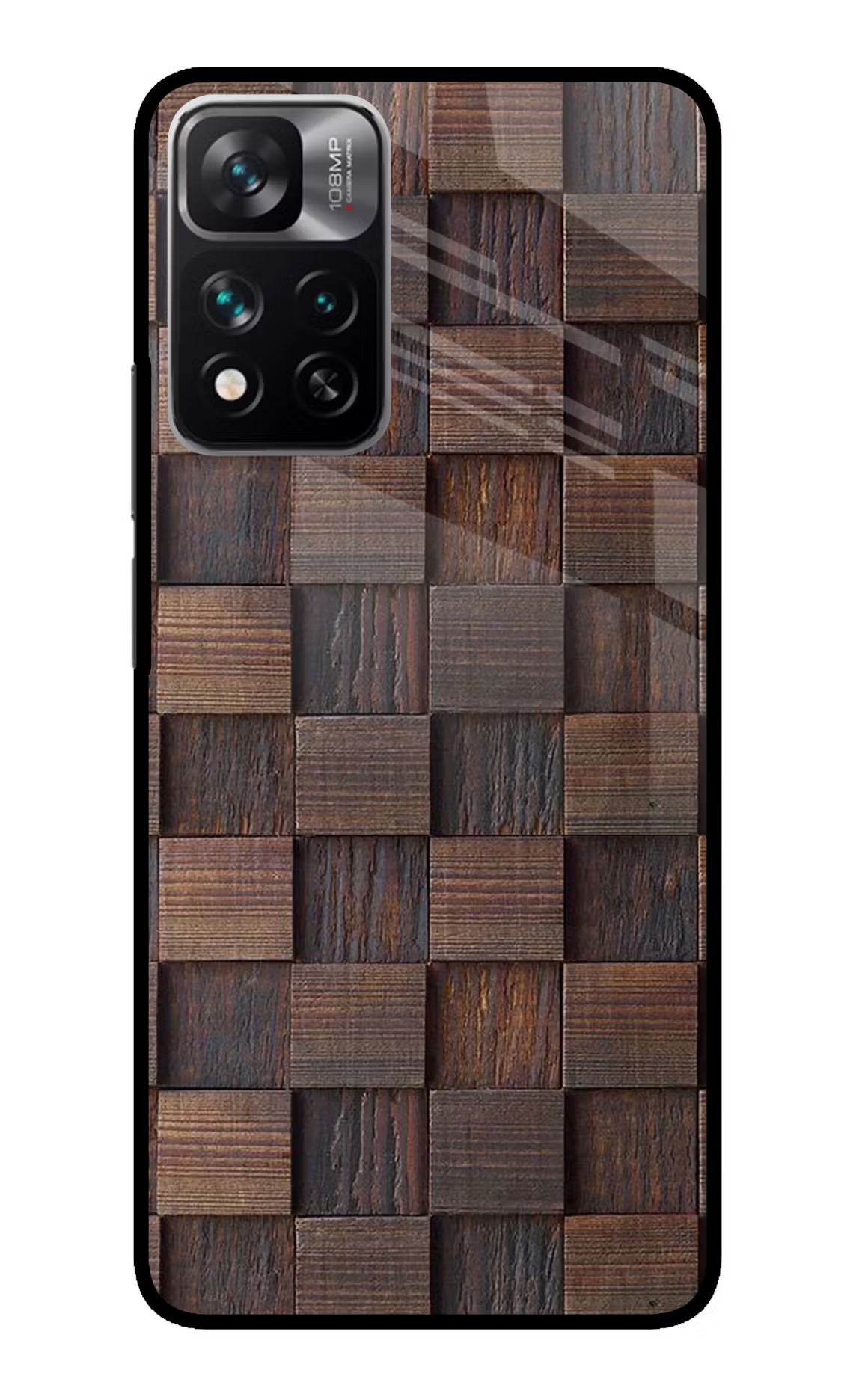 Wooden Cube Design Redmi Note 13 Pro 5G Glass Case Back Cover by Casekaro
