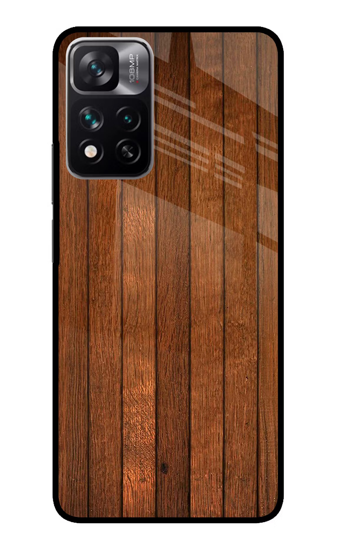 Wooden Artwork Bands Redmi Note 13 Pro 5G Glass Case Back Cover by Casekaro