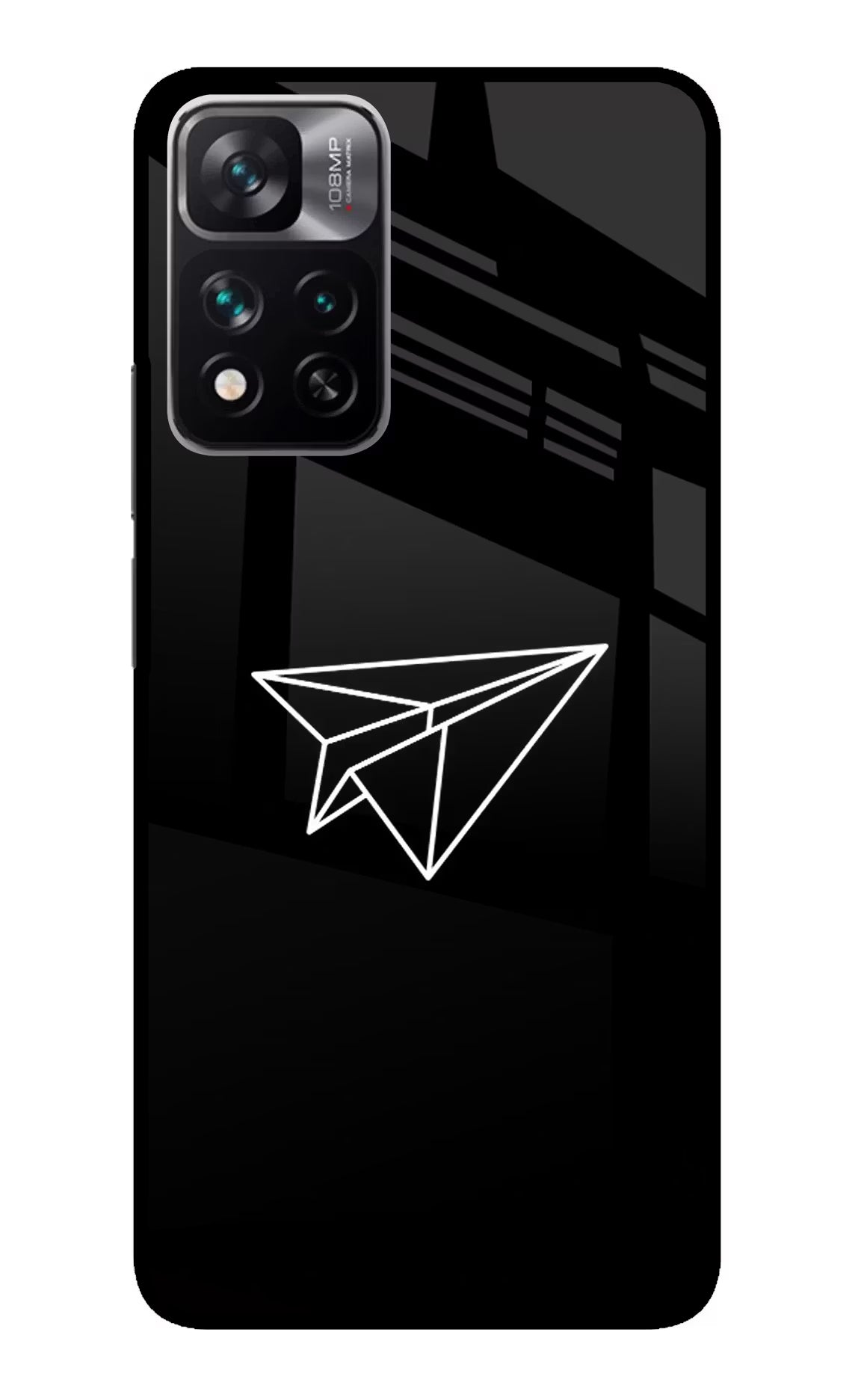 Paper Plane White Redmi Note 13 Pro 5G Glass Case Back Cover by Casekaro