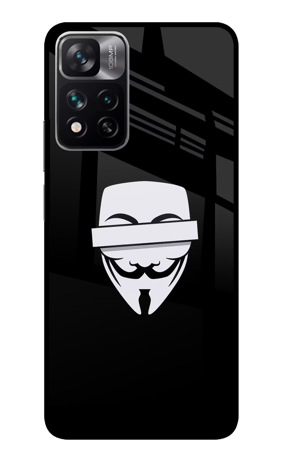 Anonymous Face Redmi Note 13 Pro 5G Glass Case Back Cover by Casekaro