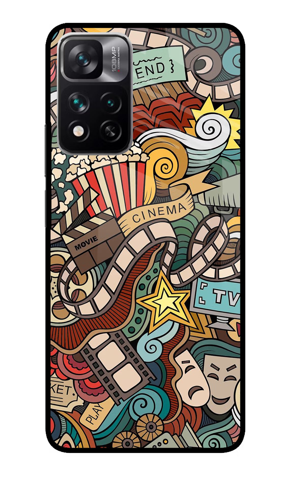 Cinema Abstract Redmi Note 13 Pro 5G Glass Case Back Cover by Casekaro