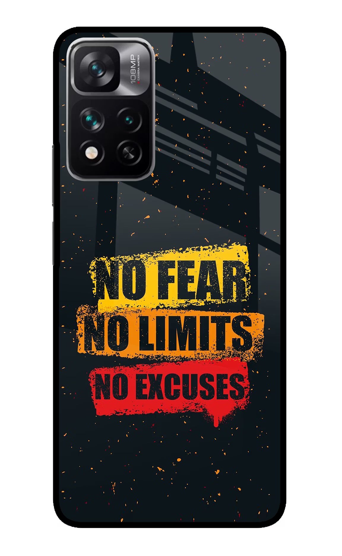 No Fear No Limits No Excuse Redmi Note 13 Pro 5G Glass Case Back Cover by Casekaro