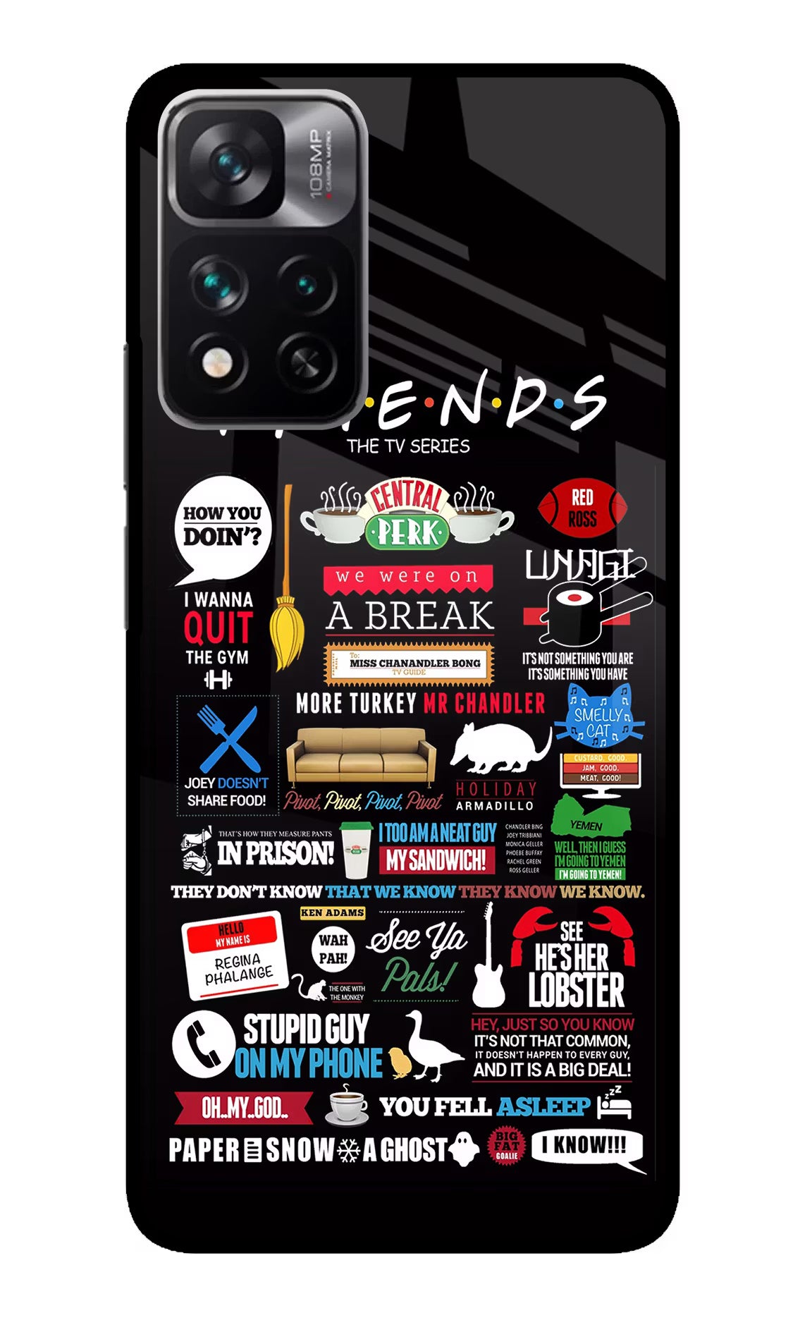 FRIENDS Redmi Note 13 Pro 5G Glass Case Back Cover by Casekaro