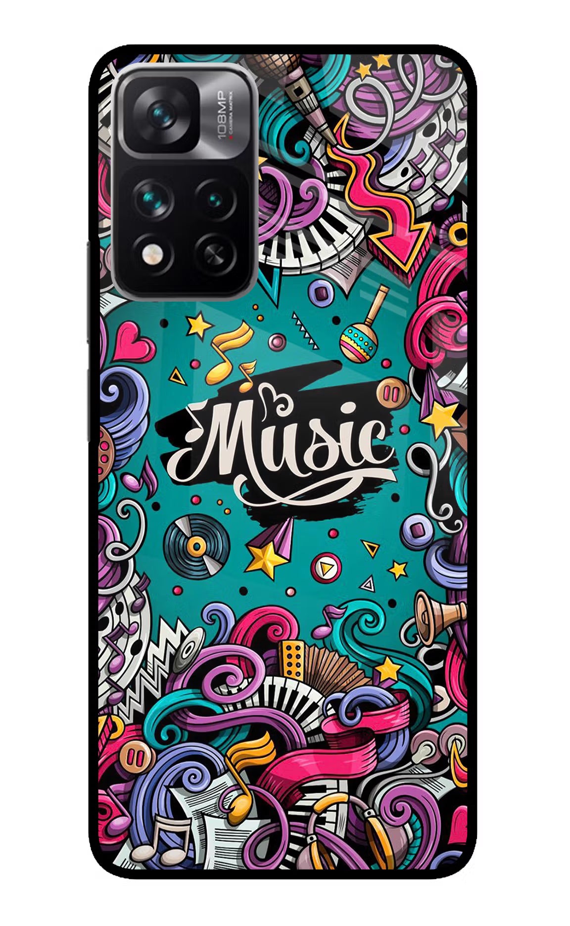 Music Graffiti Redmi Note 13 Pro 5G Glass Case Back Cover by Casekaro