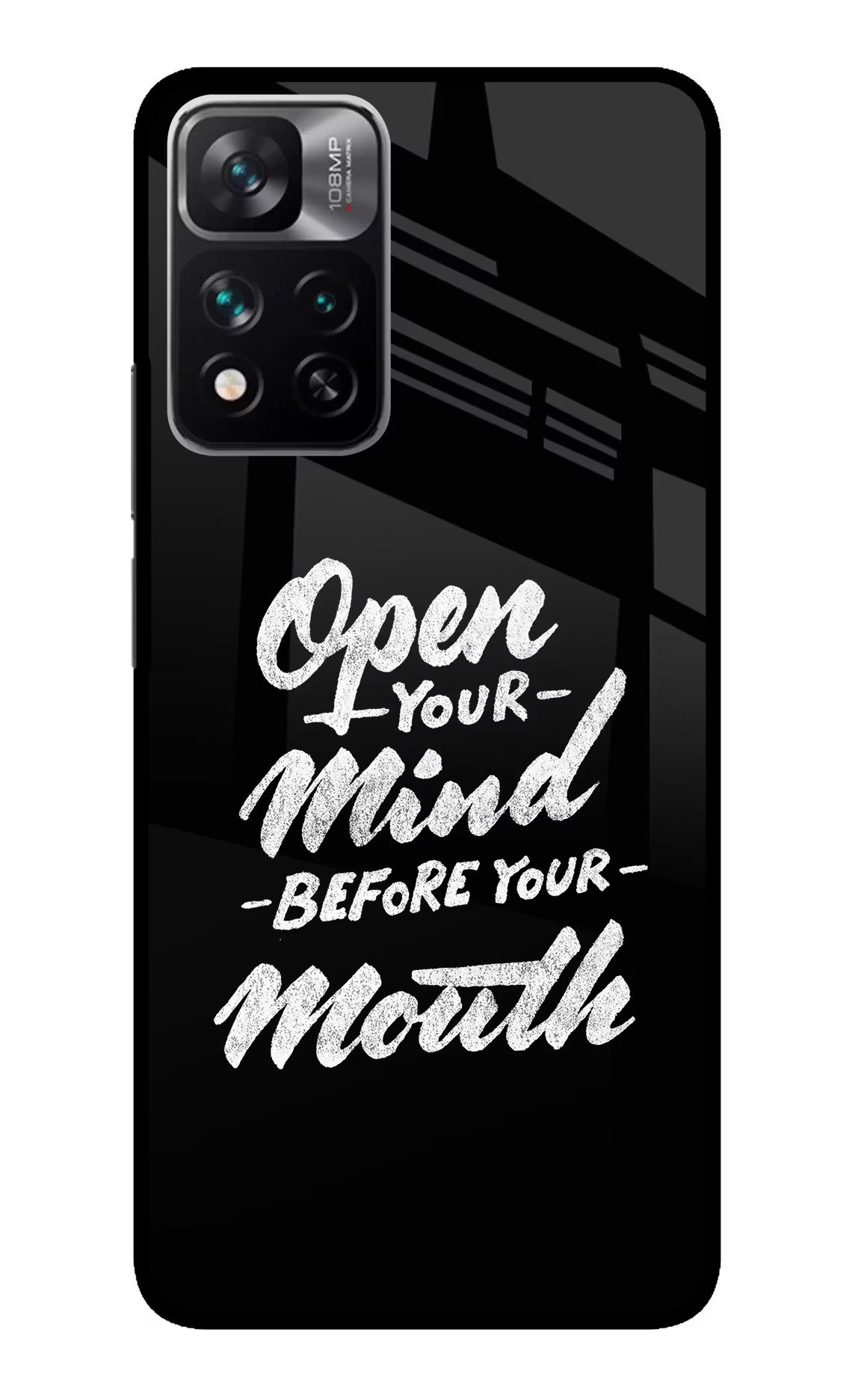 Open Your Mind Before Your Mouth Redmi Note 13 Pro 5G Glass Case Back Cover by Casekaro