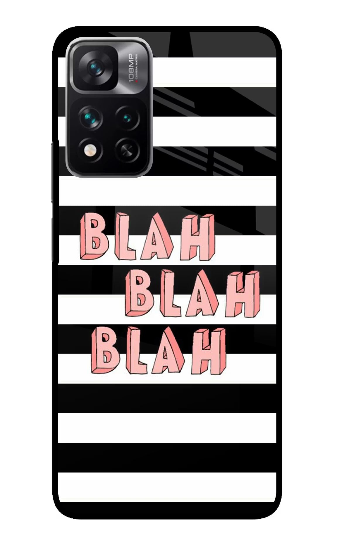 Blah Blah Blah Redmi Note 13 Pro 5G Glass Case Back Cover by Casekaro