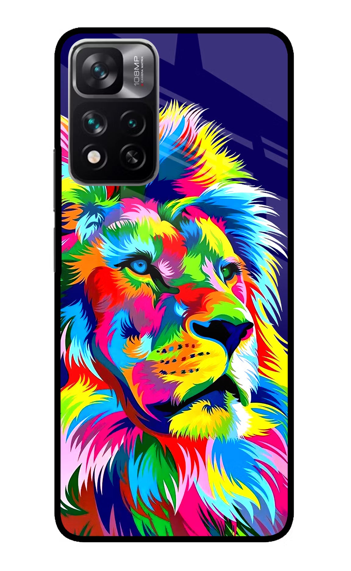 Vector Art Lion Redmi Note 13 Pro 5G Glass Case Back Cover by Casekaro