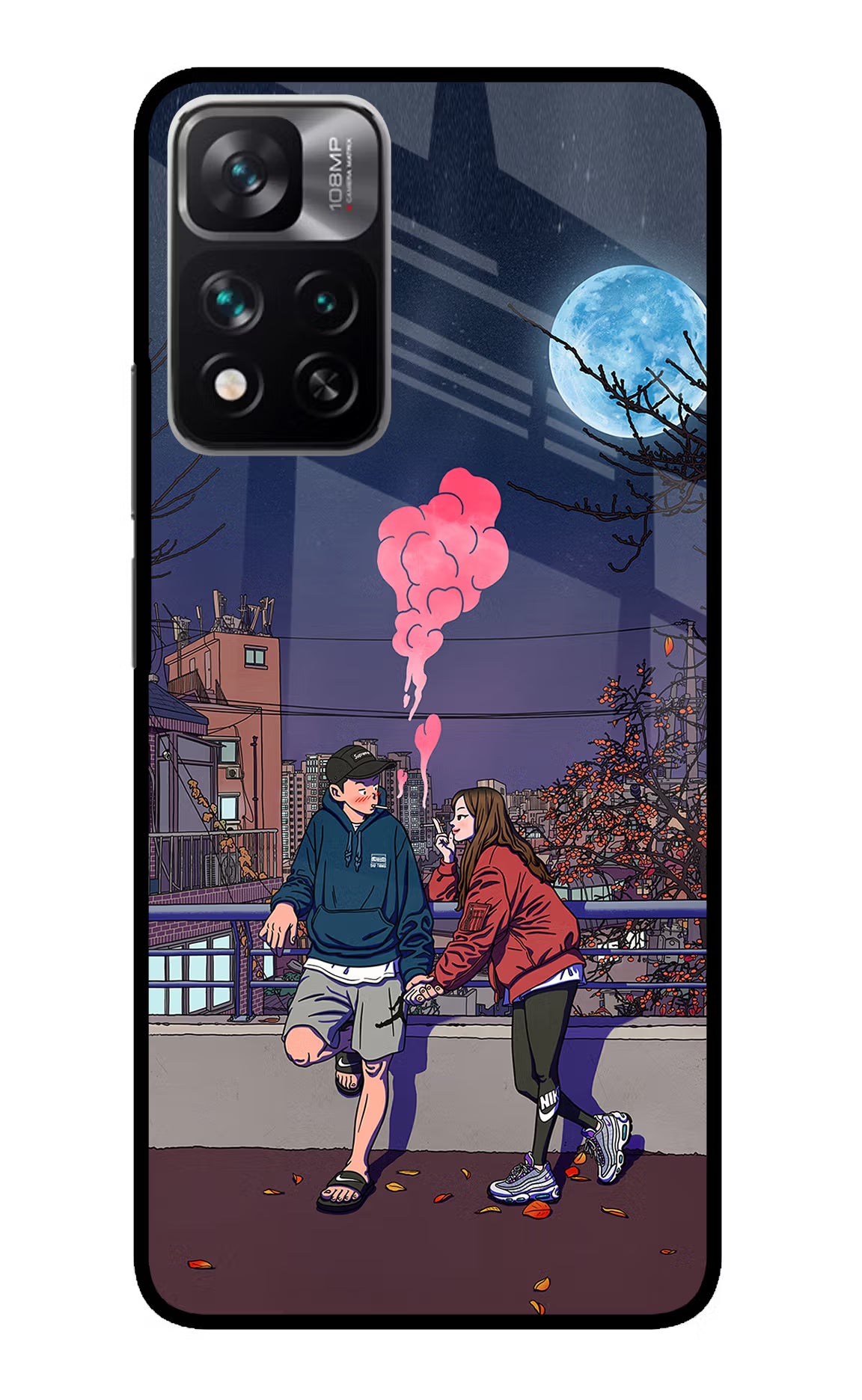 Chilling Couple Redmi Note 13 Pro 5G Glass Case Back Cover by Casekaro