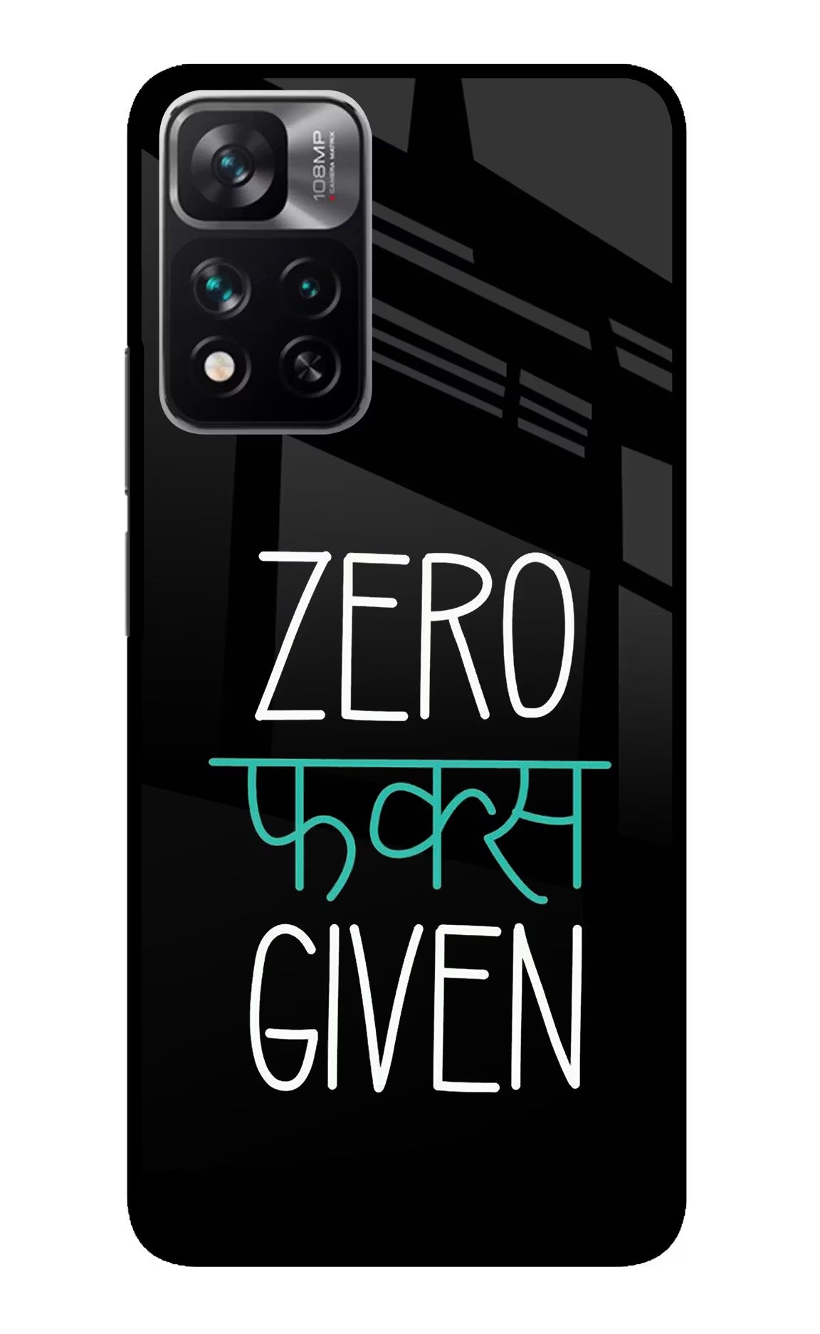 Zero Fucks Given Redmi Note 13 Pro 5G Glass Case Back Cover by Casekaro