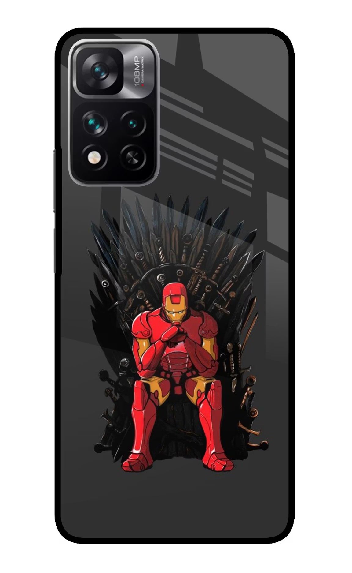 Ironman Throne Redmi Note 13 Pro 5G Glass Case Back Cover by Casekaro