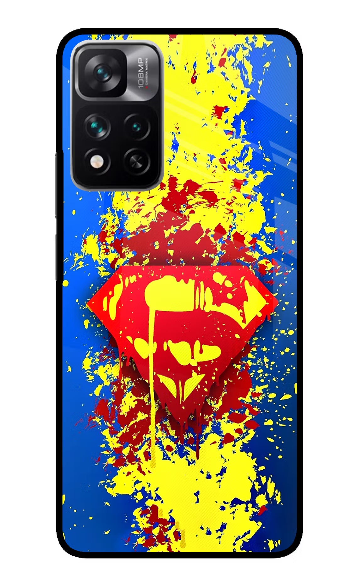Superman logo Redmi Note 13 Pro 5G Glass Case Back Cover by Casekaro