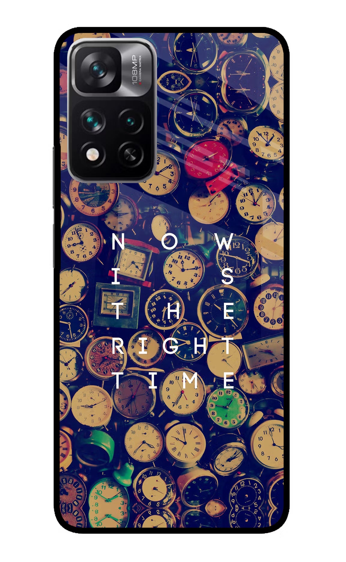 Now is the Right Time Quote Redmi Note 13 Pro 5G Glass Case Back Cover by Casekaro