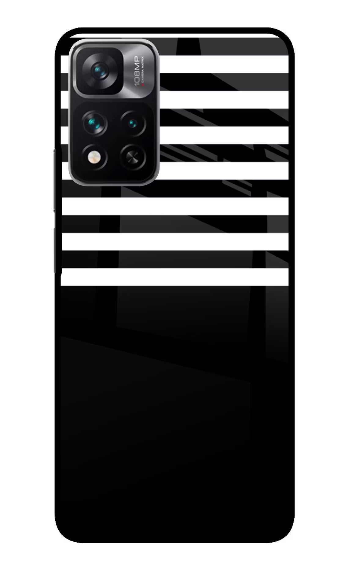 Black and White Print Redmi Note 13 Pro 5G Glass Case Back Cover by Casekaro