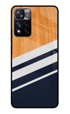 Blue and white wooden Redmi Note 13 Pro 5G Glass Case