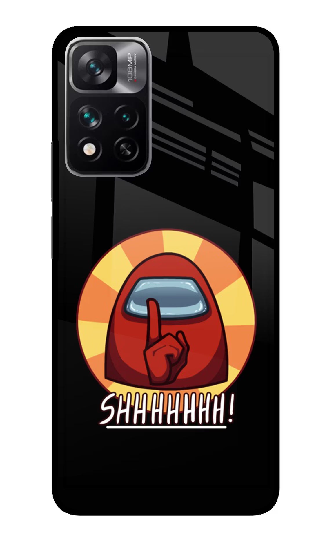 Among Us Shhh! Redmi Note 13 Pro 5G Glass Case Back Cover by Casekaro