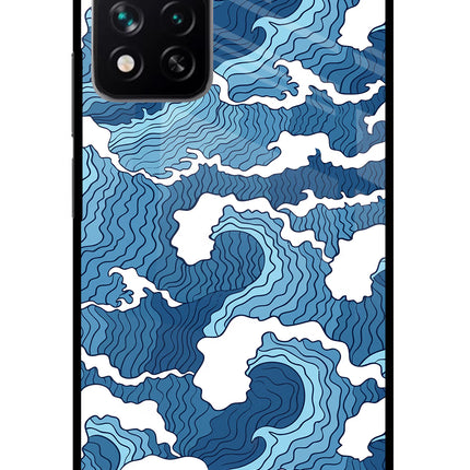 Blue Waves Redmi Note 13 Pro 5G Glass Case Back Cover by Casekaro