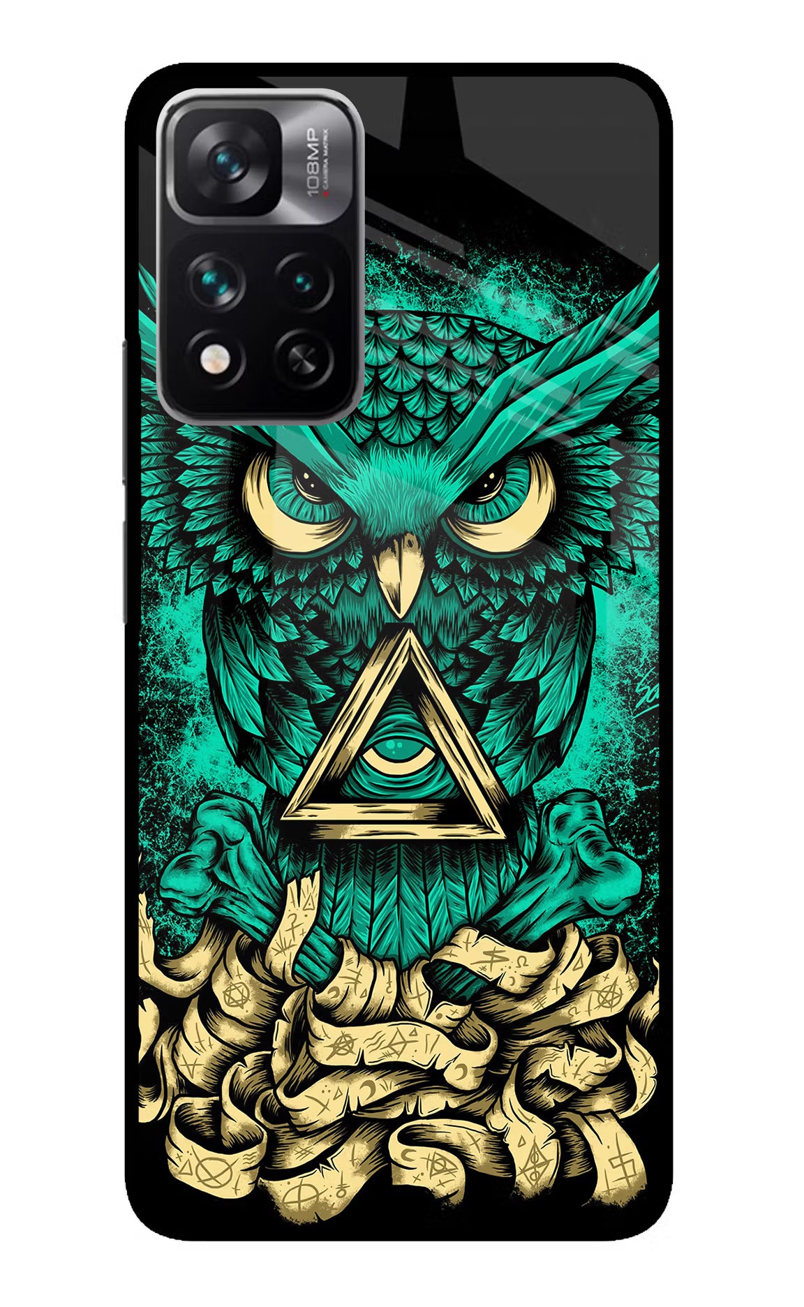 Green Owl Redmi Note 13 Pro 5G Glass Case Back Cover by Casekaro