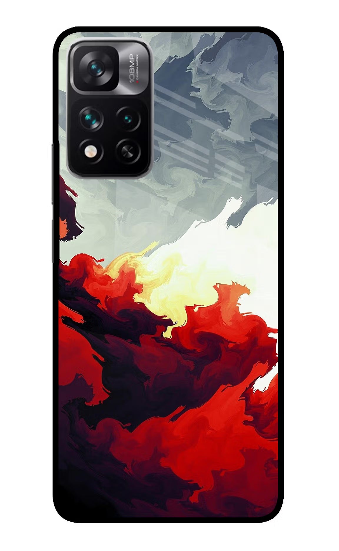 Fire Cloud Redmi Note 13 Pro 5G Glass Case Back Cover by Casekaro