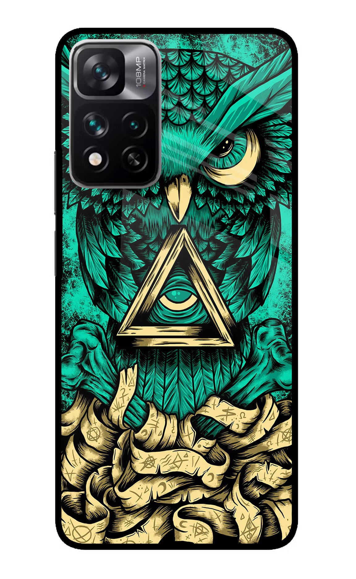 Green Owl Redmi Note 13 Pro 5G Glass Case Back Cover by Casekaro