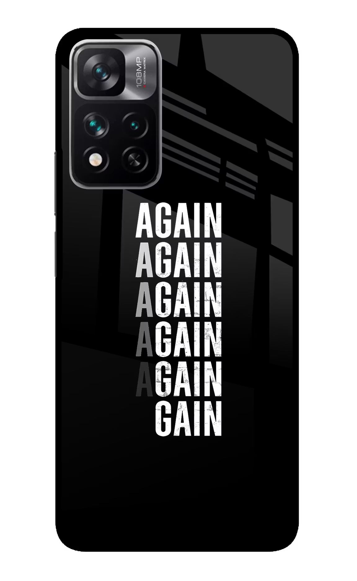 Again Again Gain Redmi Note 13 Pro 5G Glass Case Back Cover by Casekaro