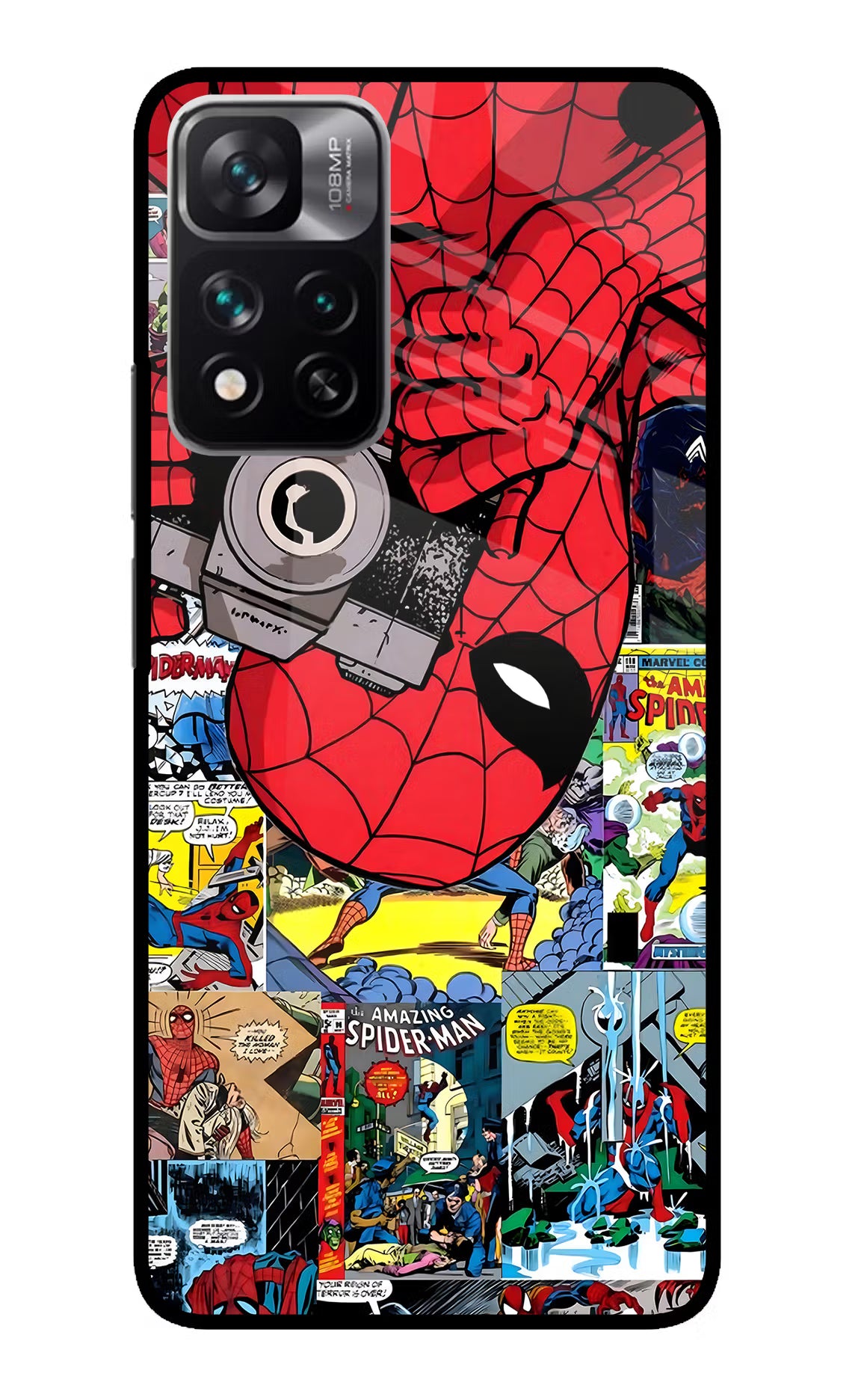 Spider Man Redmi Note 13 Pro 5G Glass Case Back Cover by Casekaro