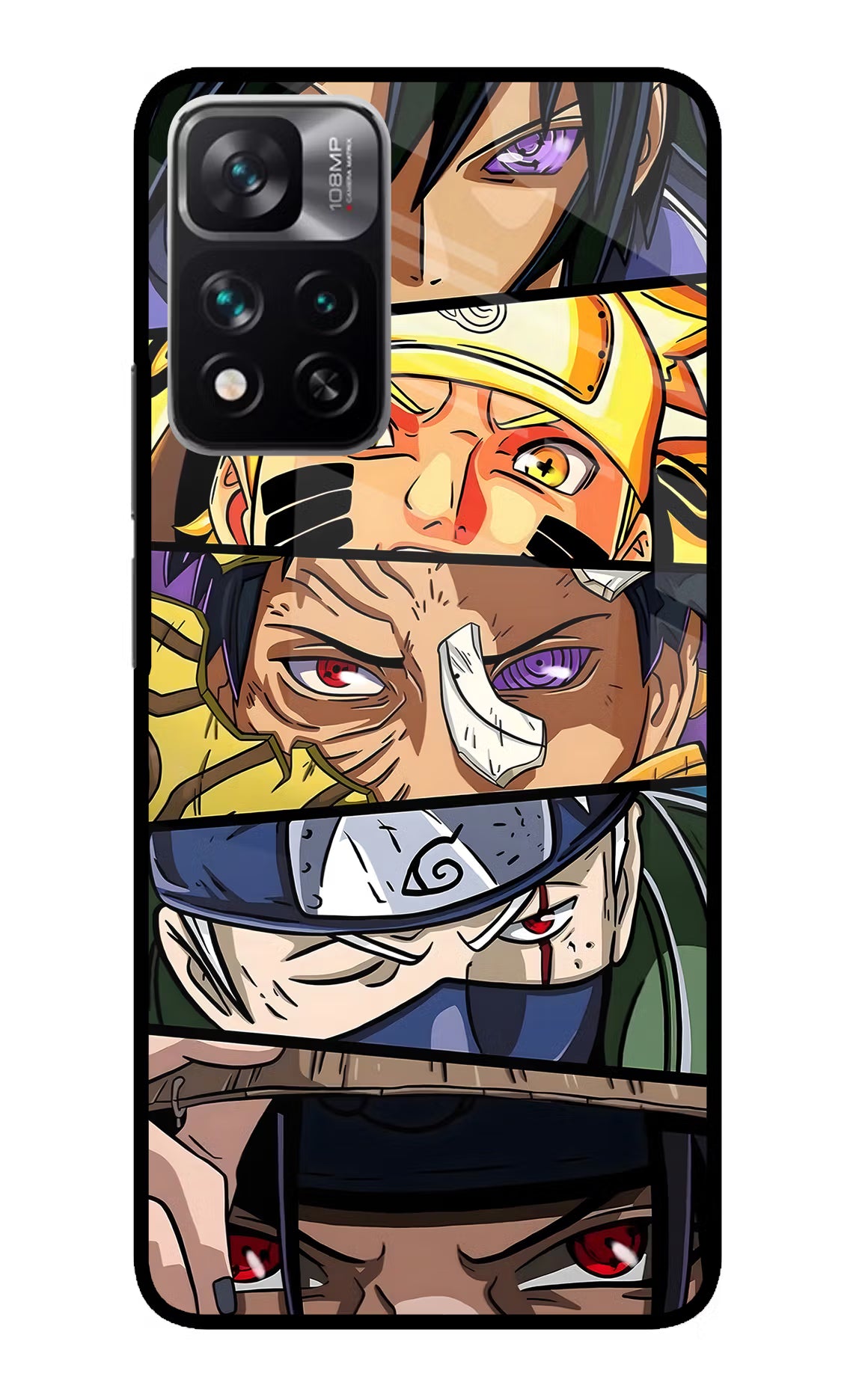 Naruto Character Redmi Note 13 Pro 5G Glass Case Back Cover by Casekaro