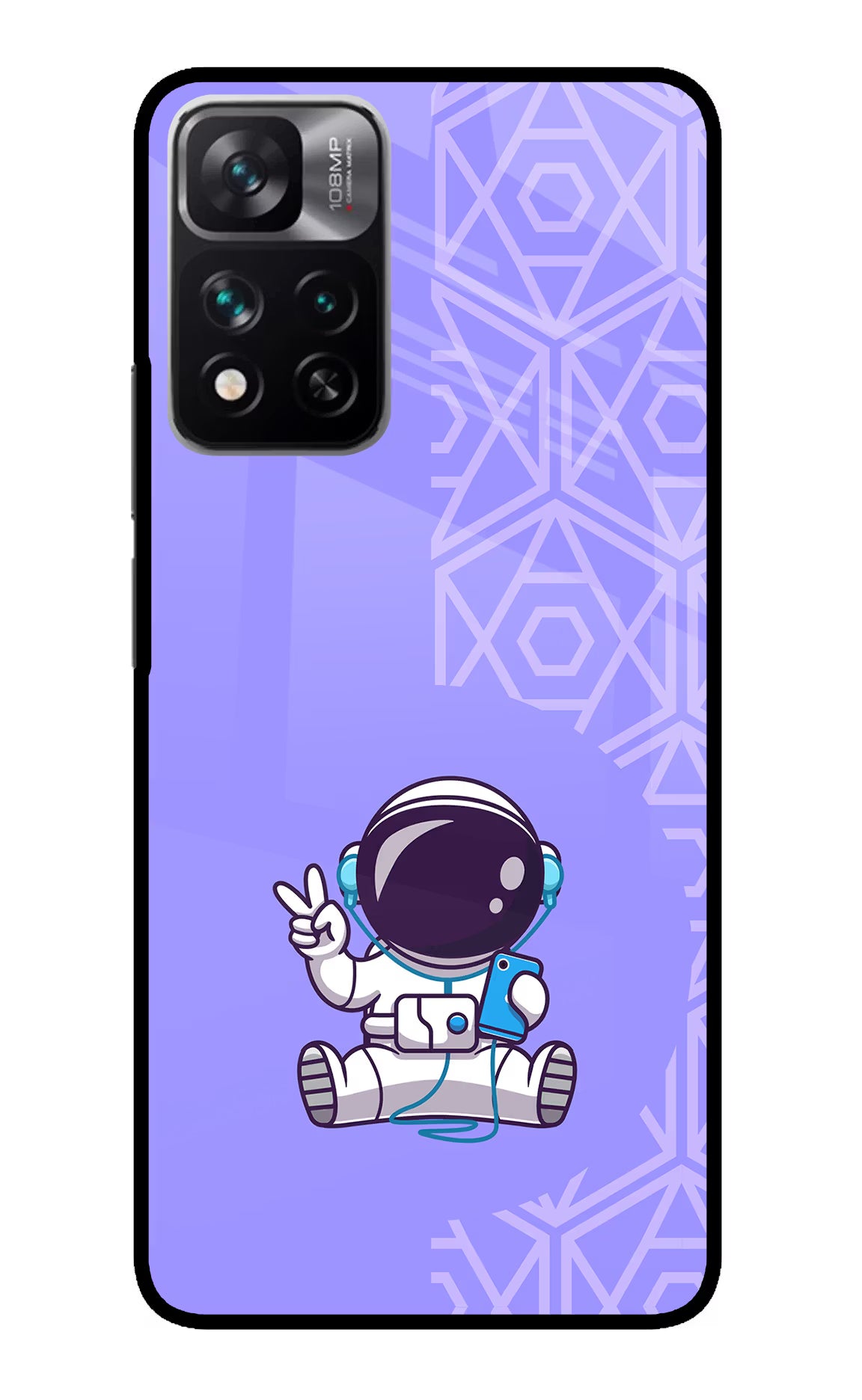 Cute Astronaut Chilling Redmi Note 13 Pro 5G Glass Case Back Cover by Casekaro