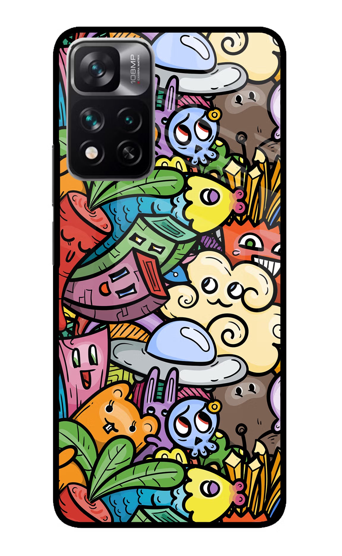 Veggie Doodle Redmi Note 13 Pro 5G Glass Case Back Cover by Casekaro
