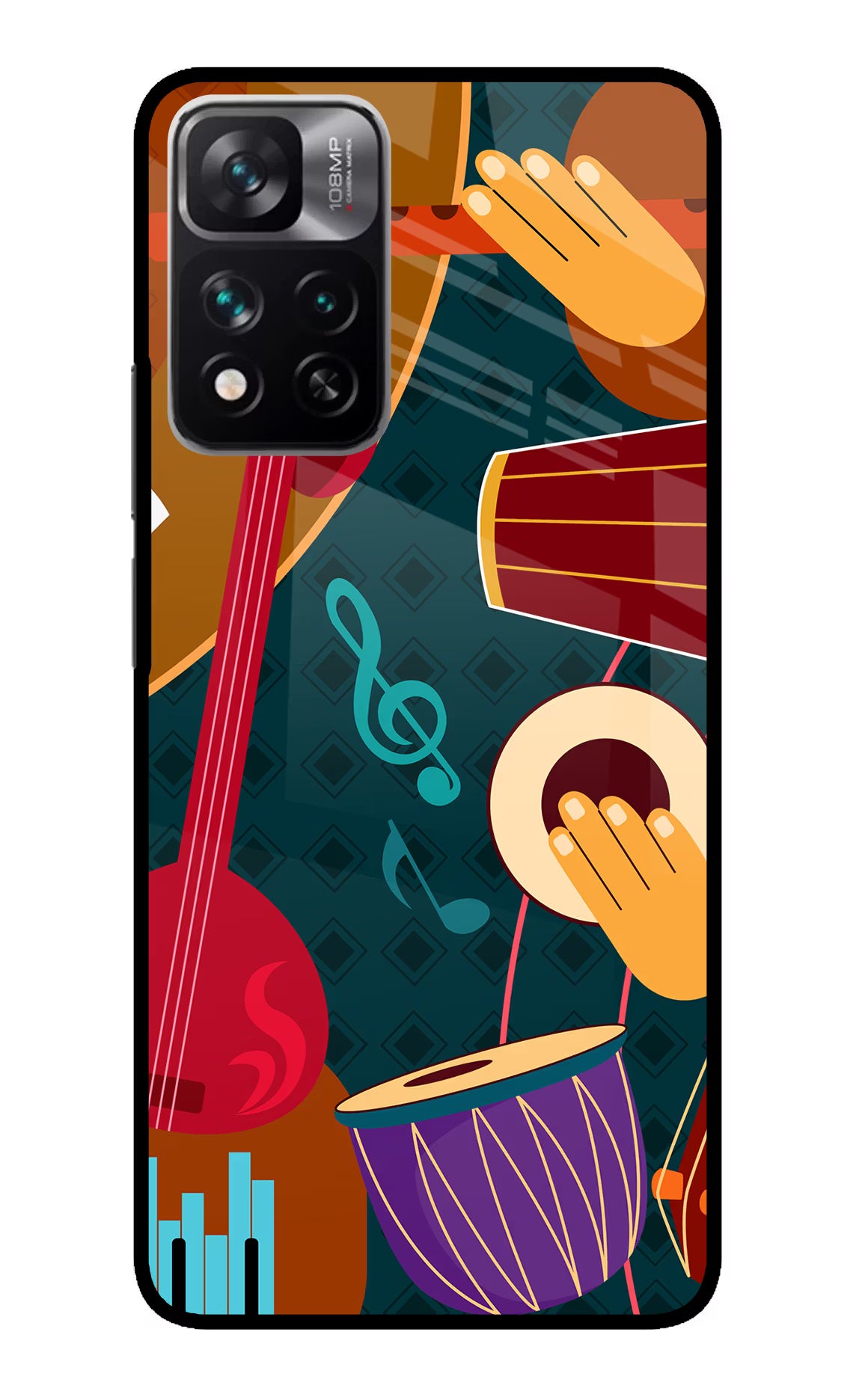 Music Instrument Redmi Note 13 Pro 5G Glass Case Back Cover by Casekaro