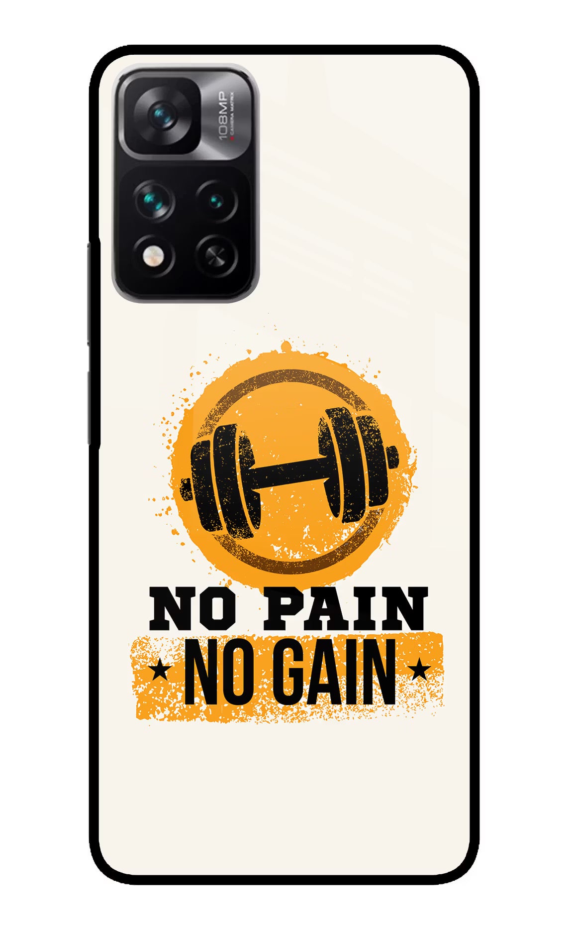 No Pain No Gain Redmi Note 13 Pro 5G Glass Case Back Cover by Casekaro