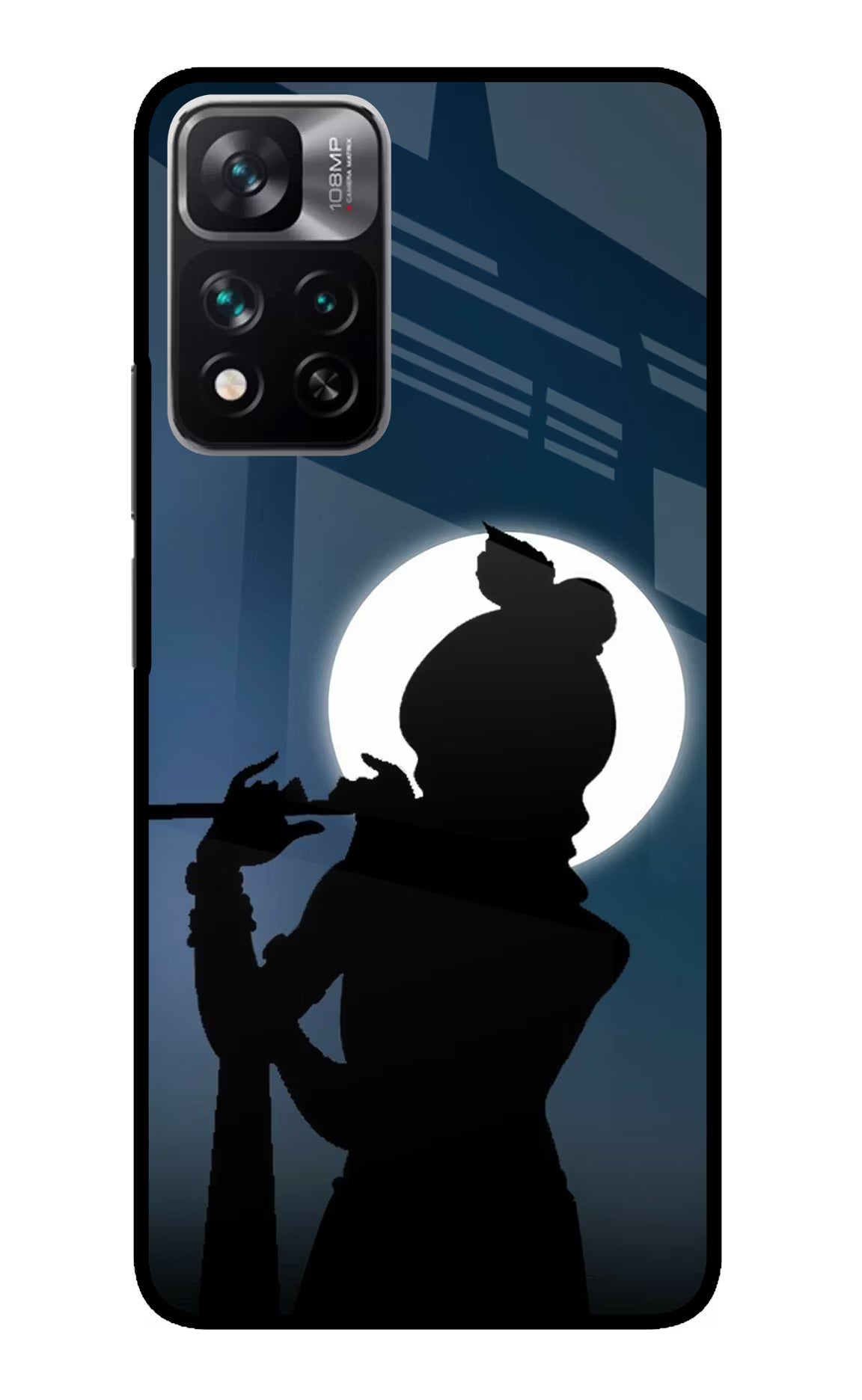 Shri Krishna Silhouette Redmi Note 13 Pro 5G Glass Case Back Cover by Casekaro
