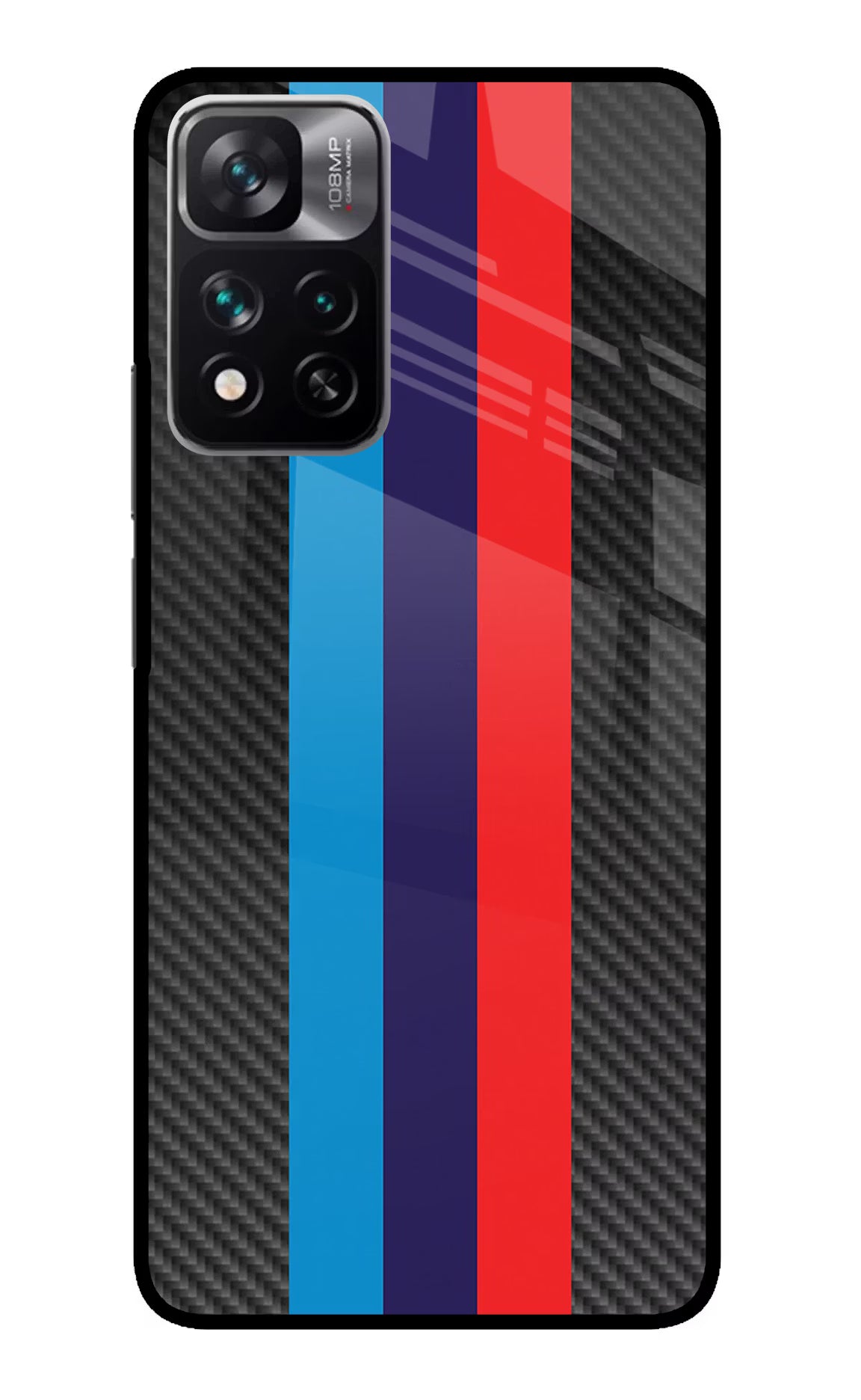 BMW Stripes Pattern Redmi Note 13 Pro 5G Glass Case Back Cover by Casekaro